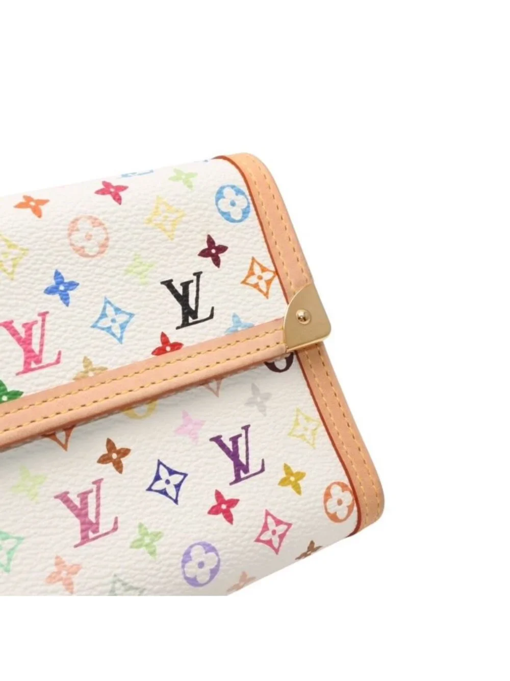 Louis Vuitton Porte Tresor International Wallet Takashi Murakami White